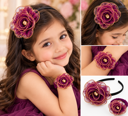 Net Flower and Bracelet Set