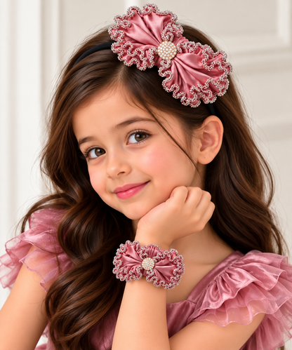 Bow Hairband & Matching Bracelet Set