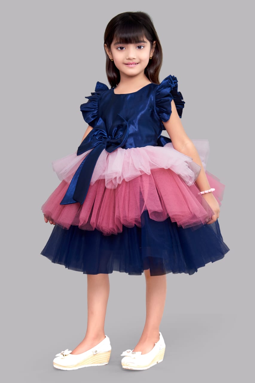 Shop Online Girls Pink Half Embellished Gown at ₹1538