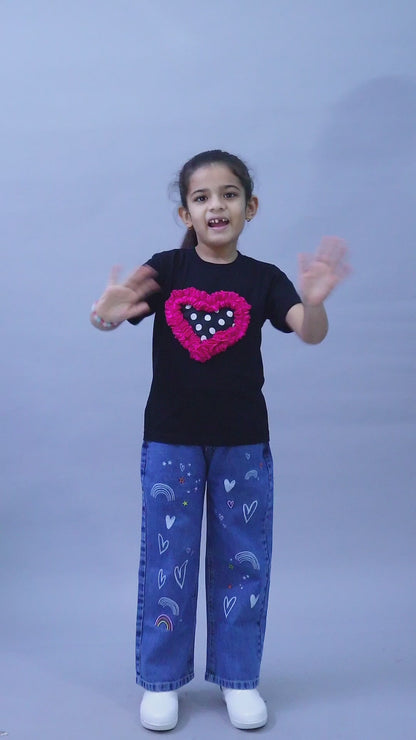 Heart Vibe T-Shirt - Black