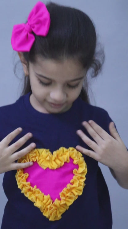 Heart Vibe T-Shirt -Navy Blue