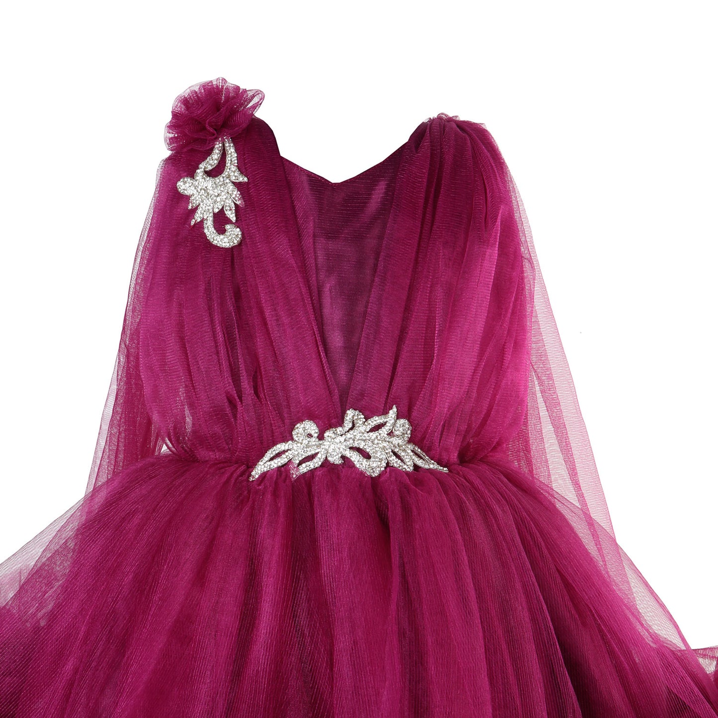 Wine Ruffle Party  Frock