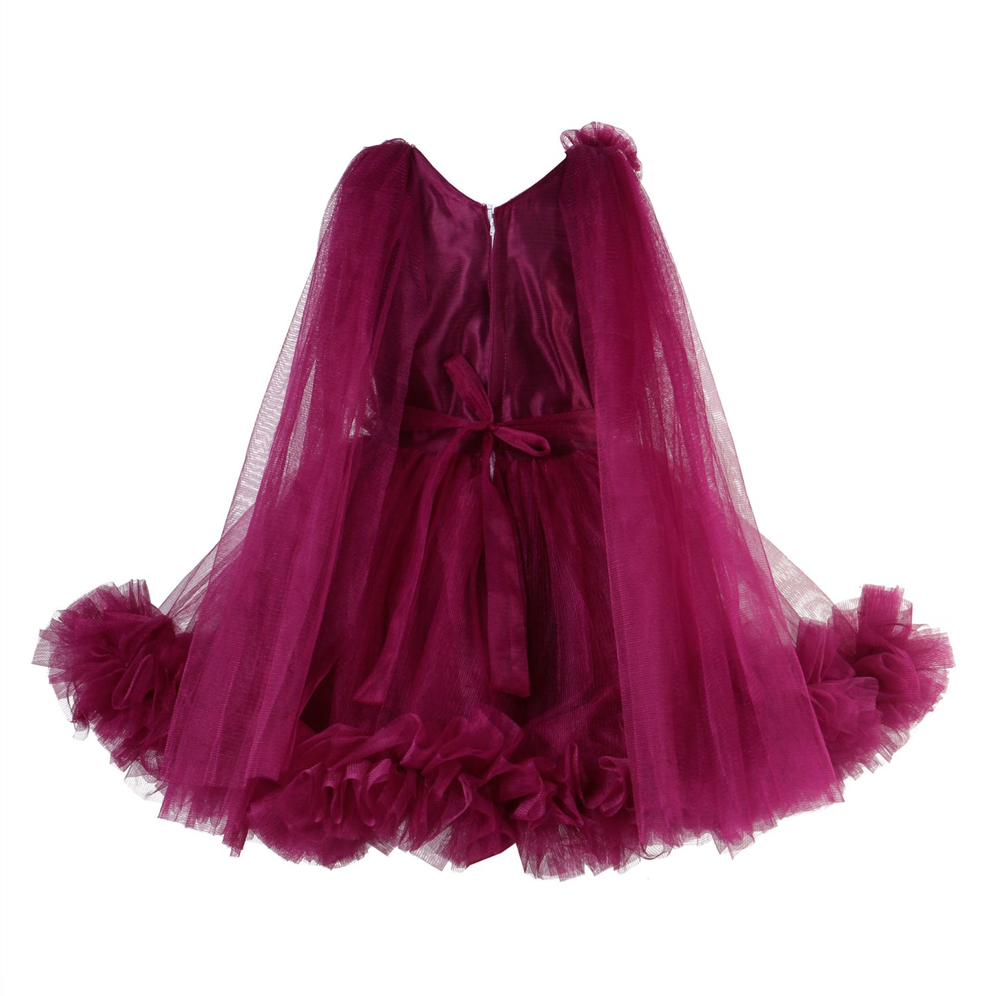 Wine Ruffle Party  Frock