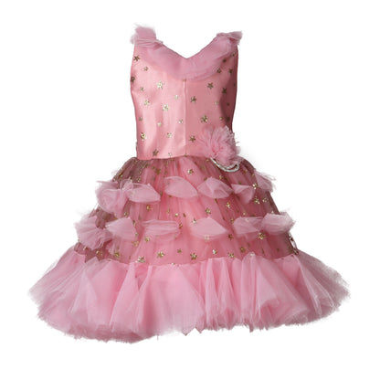 English Pink Star  Party  Frock