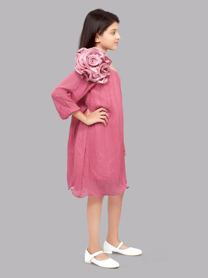 One Shoulder Rose Aline Dress