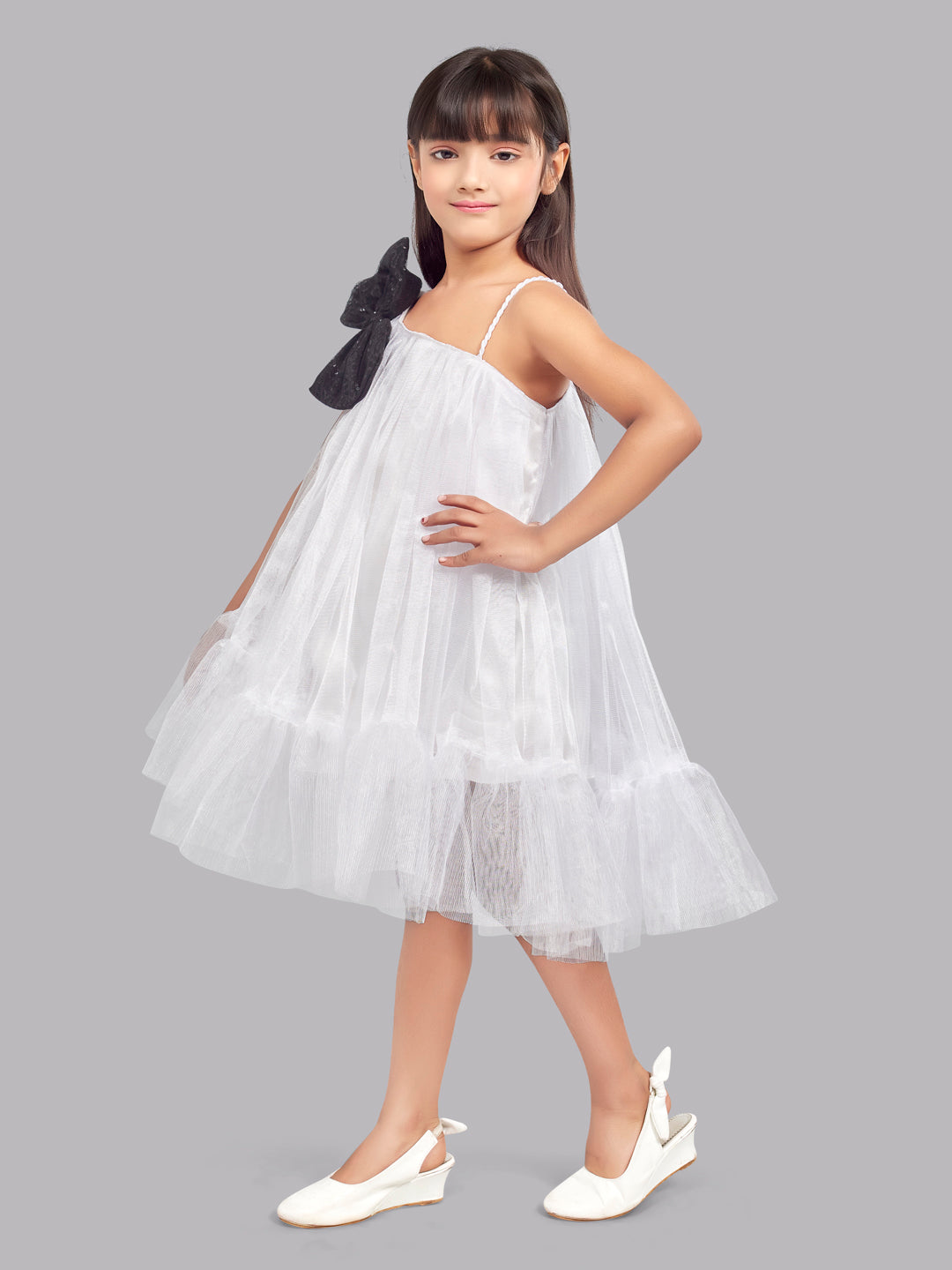 One Shoulder Asymmetrical  Dress -White