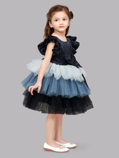 Black Layered Party  Frock
