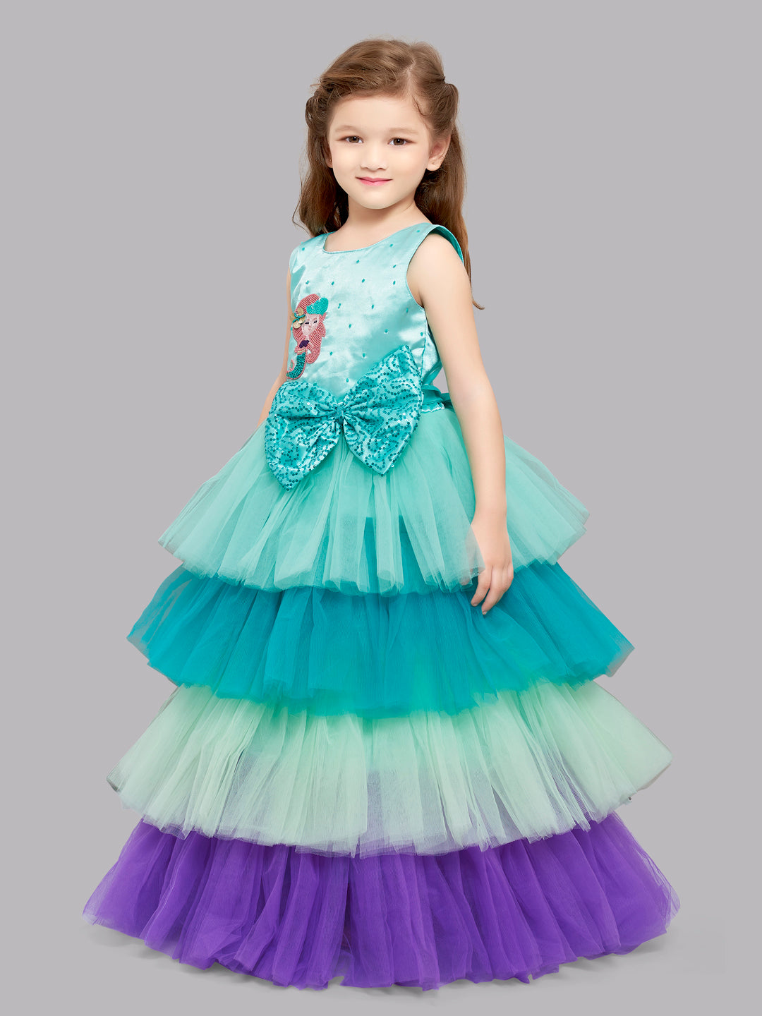 Pink Chick Mermaid Layered Gown