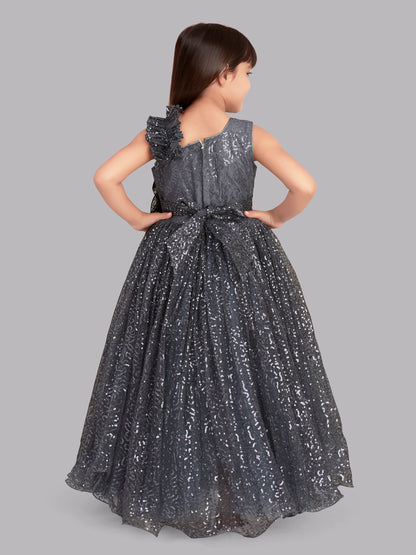 Pink Chick Sequins Gown -Grey