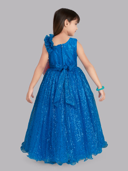 Pink Chick Sequins Gown - Blue