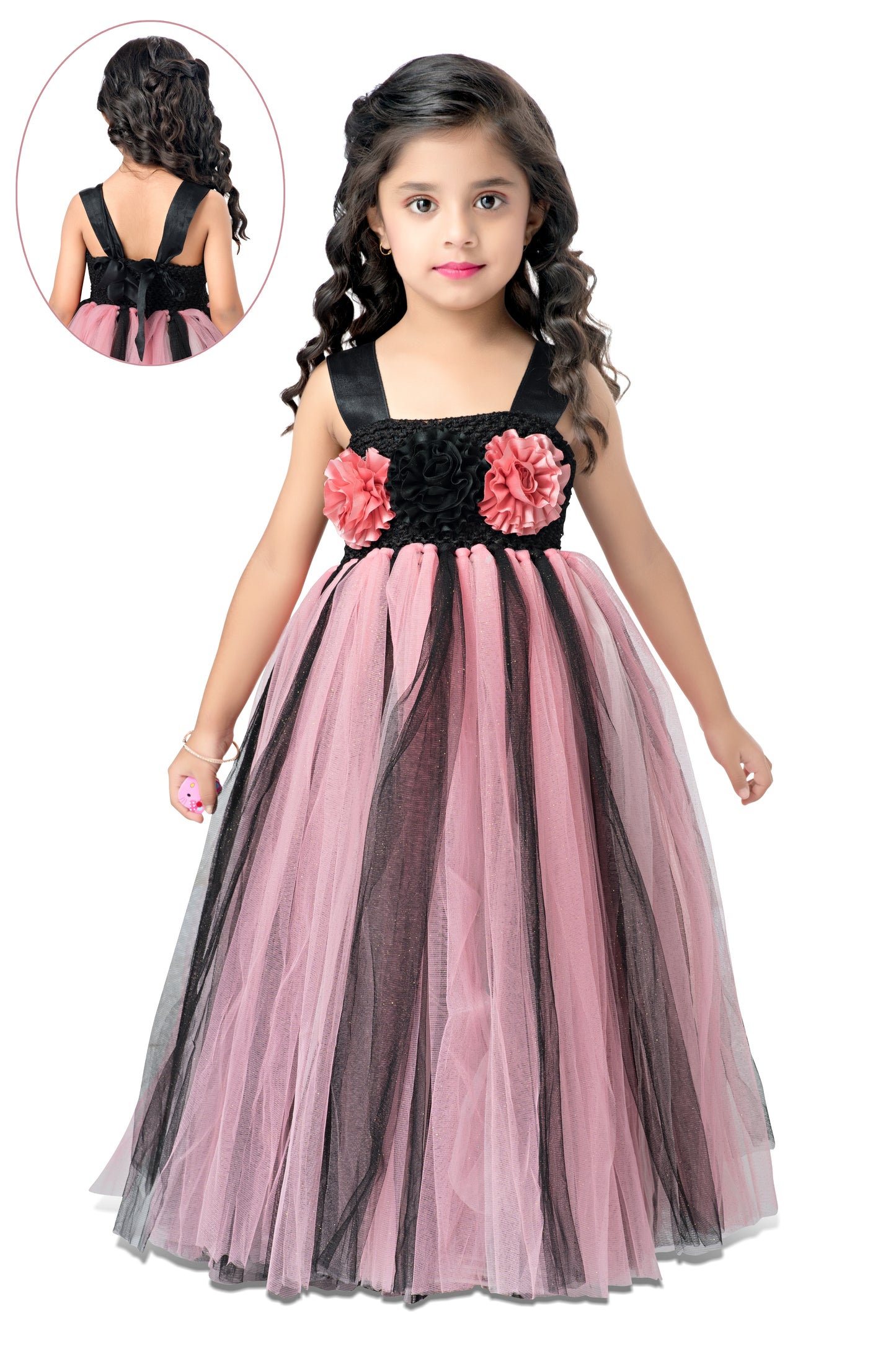 Peach & Black gown