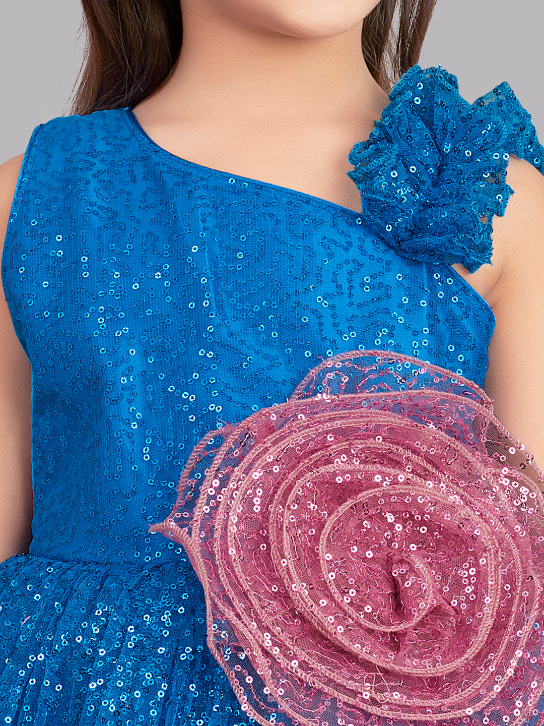 Pink Chick Sequins Gown - Blue