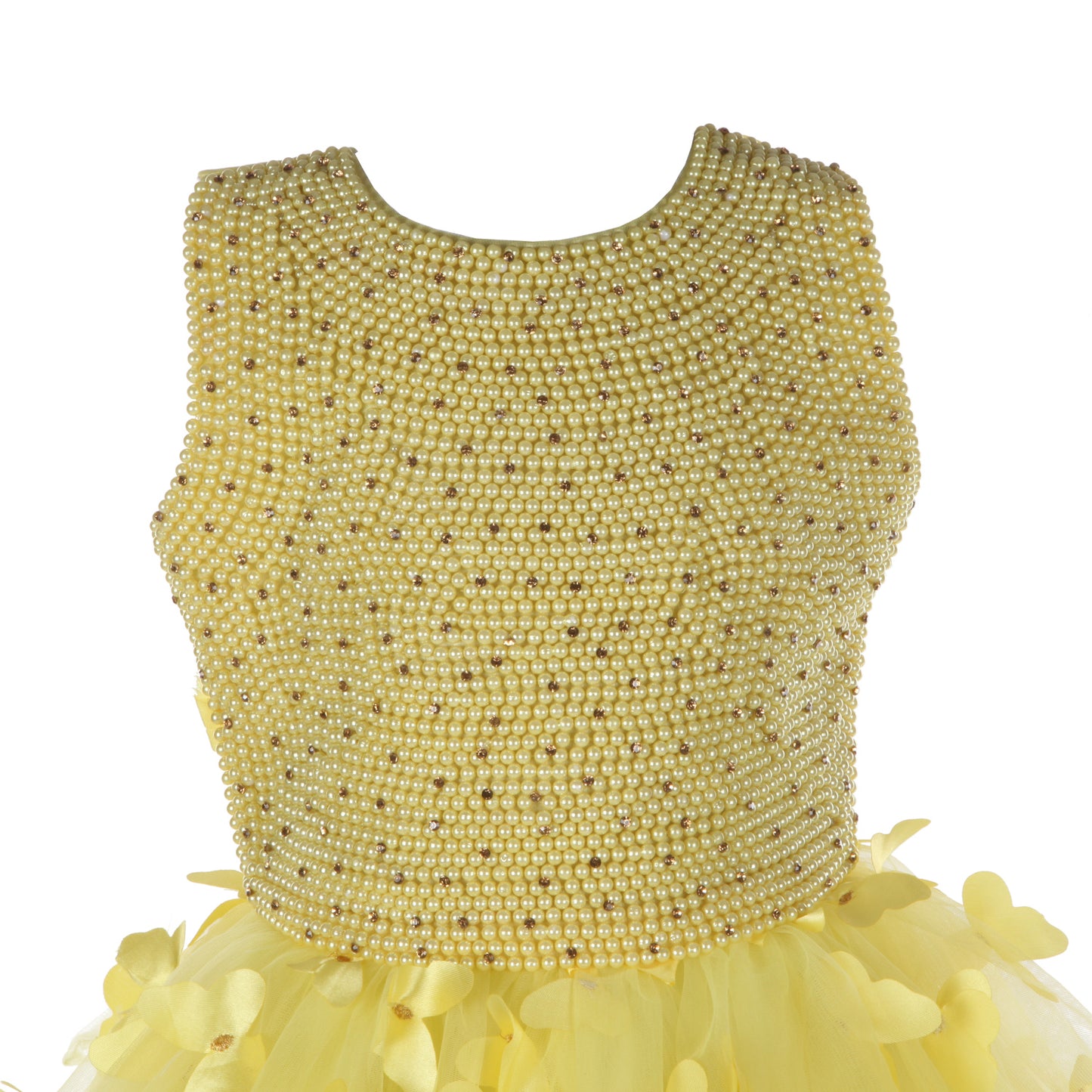 Super Sale Yellow  Pearls Frock