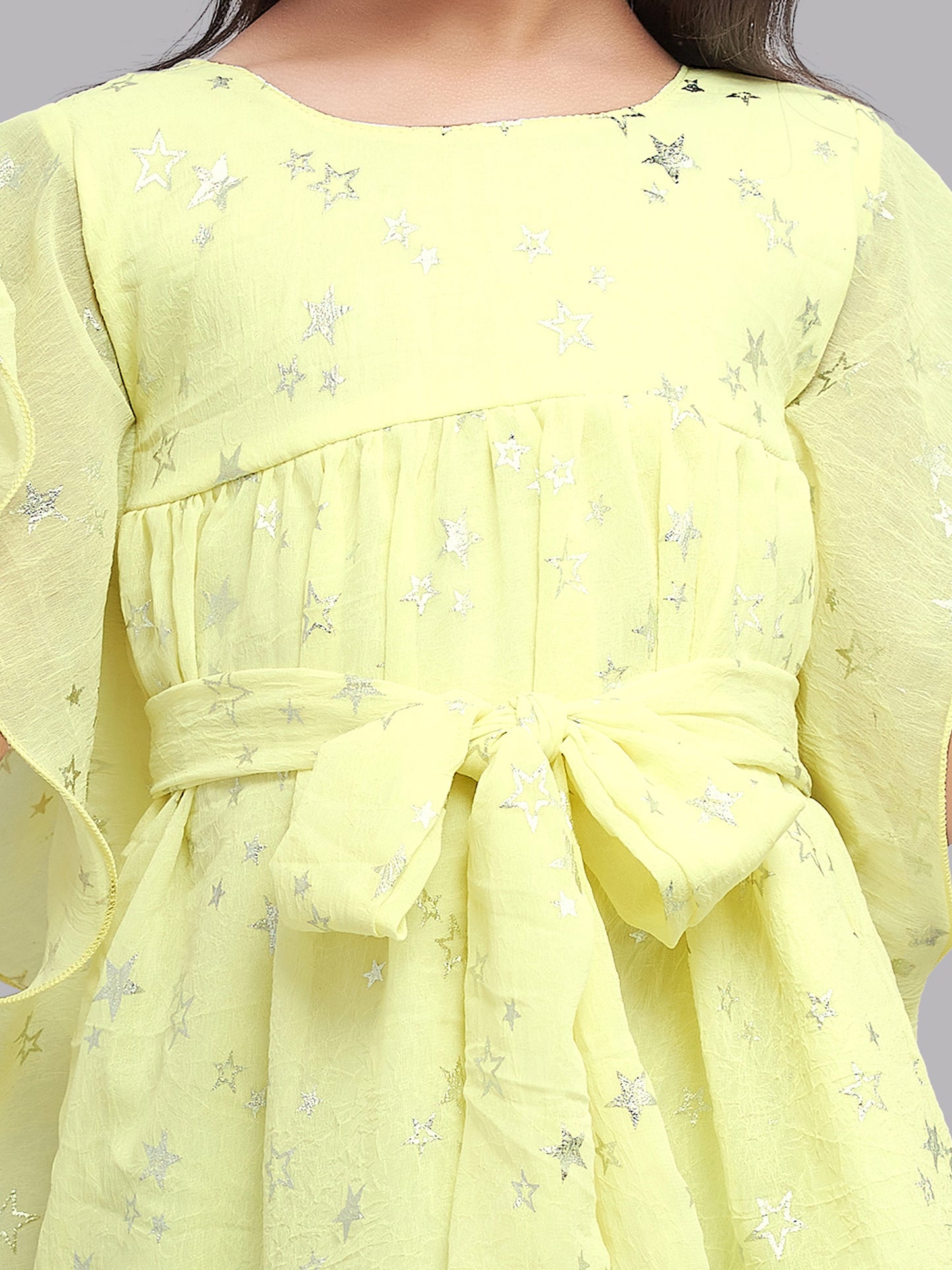 Pink Chick Kimono Style Star Dress -yellow