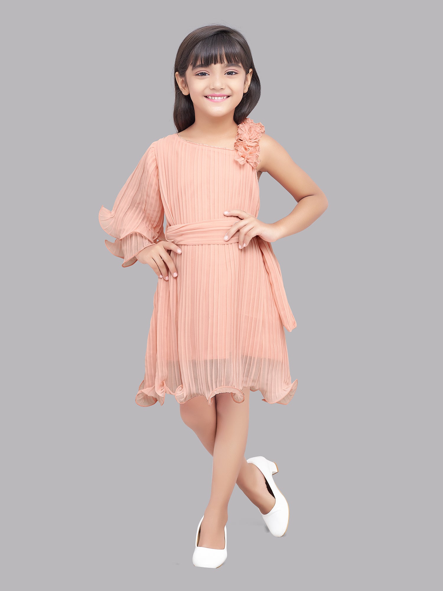 One shoulder dress 2024 for baby girl