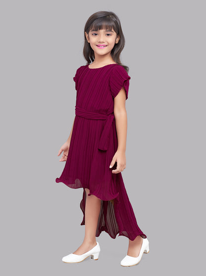 Burgundy  Pink Chick High Low Dress