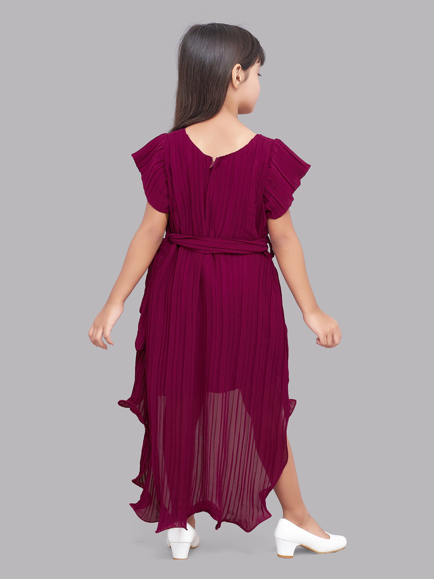 Burgundy  Pink Chick High Low Dress