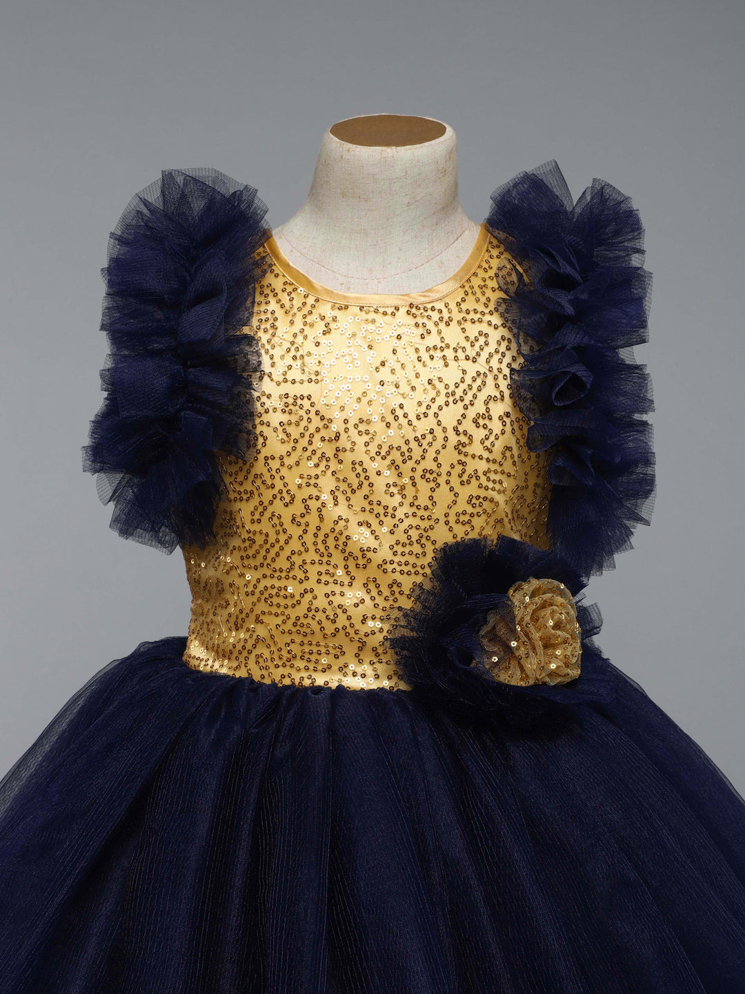 Navy blue hotsell and golden gown