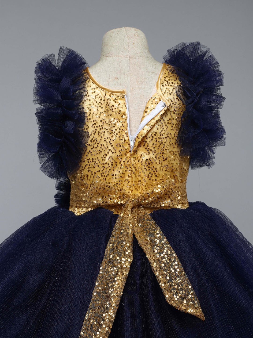Sequins Gold and Navy Blue Dress - Super Sale Pink Chick Sequins Gold and Navy Blue Dress - Super Sale Pink Chick