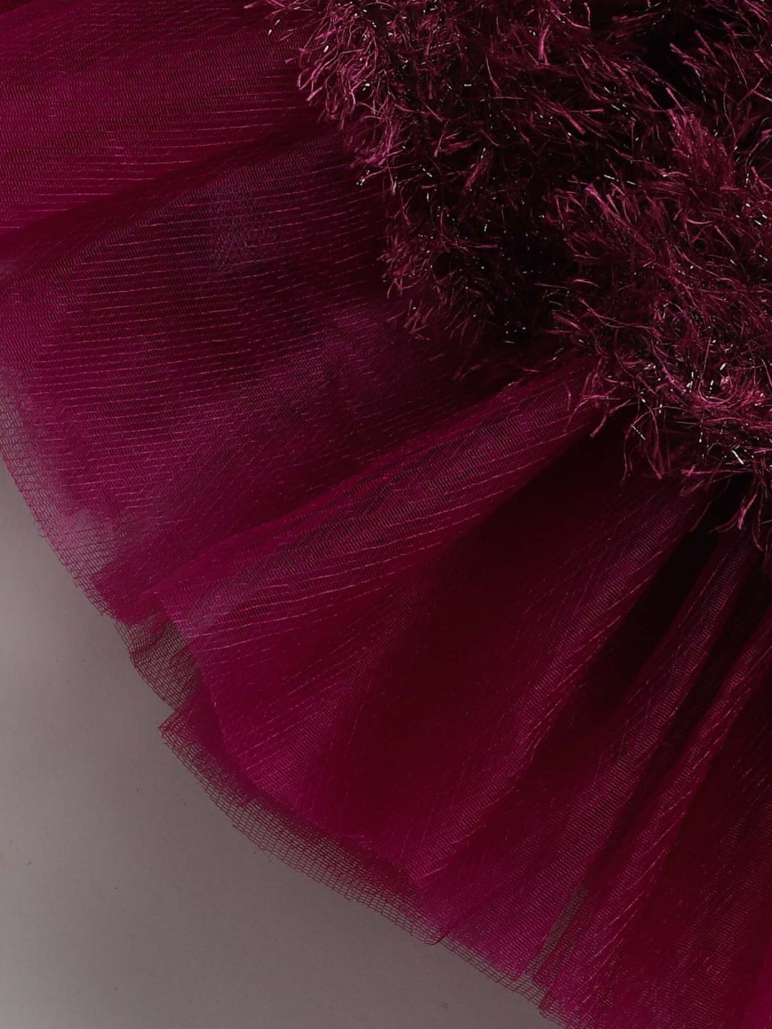 Wine Fur  Party  Frock