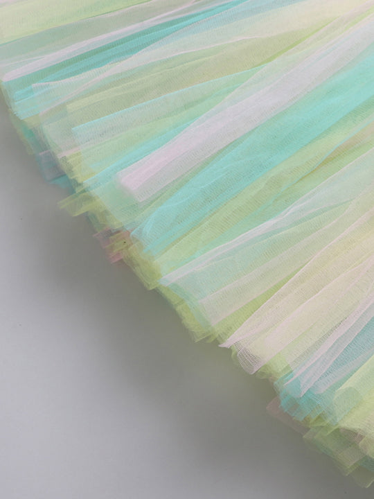 Yellow Sequins Peplum  Tutu Gown