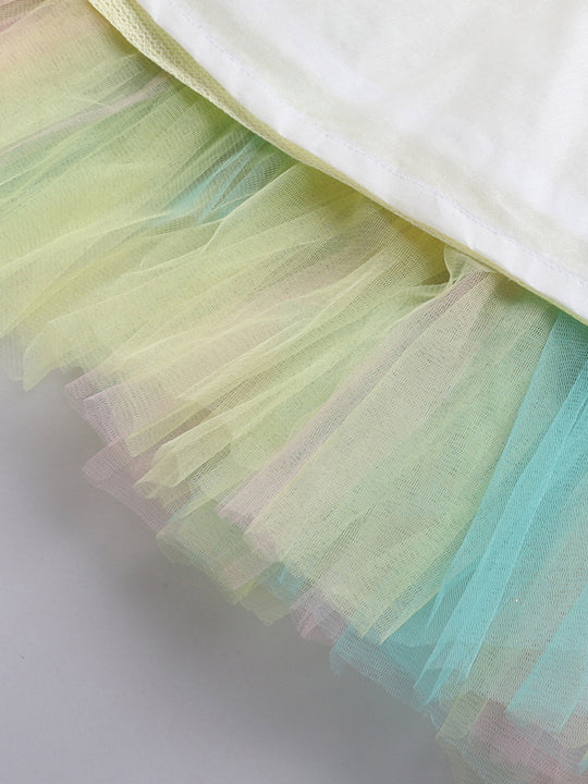 Yellow Sequins Peplum  Tutu Gown