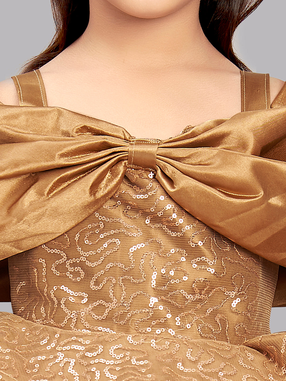 Gold Sequins  Bow Gown