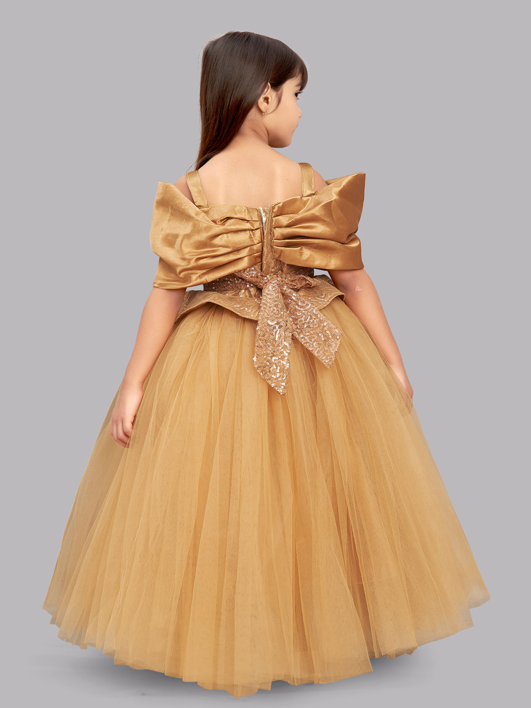 Gold Sequins  Bow Gown