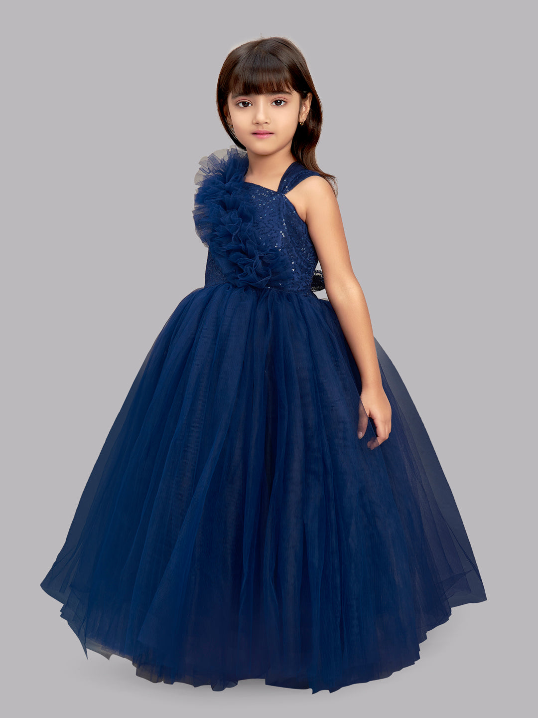 Buy Wish Littlle Baby Girl Dark Blue And Sky Blue Polyester Stars ALine  Fit And Flare Long Dress  12 Months24 Months Online at Best Prices in  India  JioMart