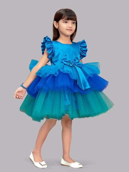 Blue Layered Party  Frock