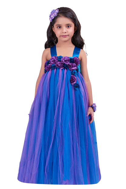 Blue and Purple Flower Gown