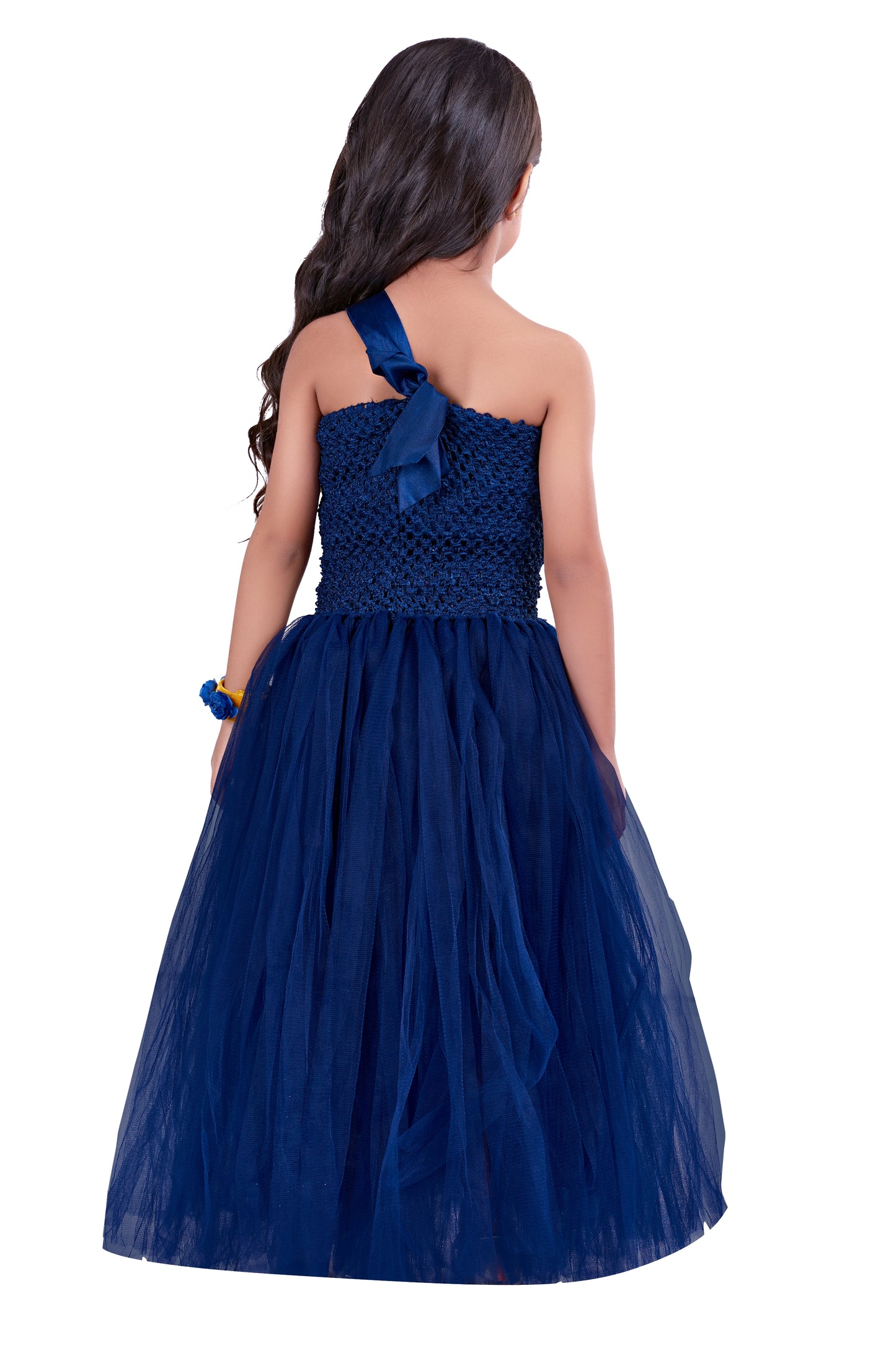 Navy Blue Flowers Gown