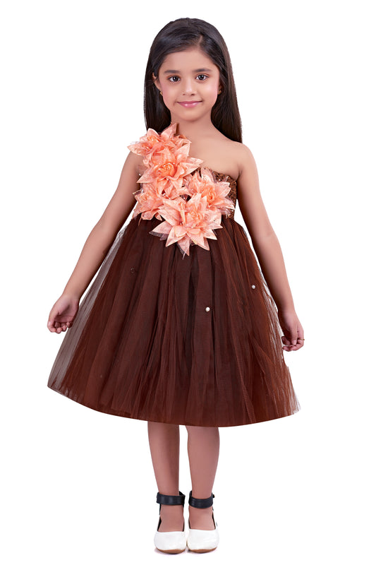 Brown Flowers Dress