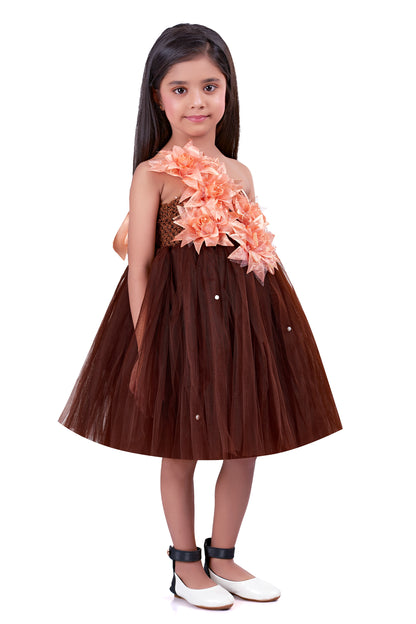 Brown Flowers Dress