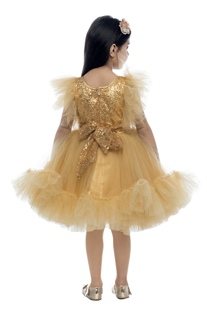 Gold Sequins Party  Frock