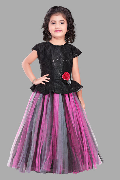 Midnite Black  Sequins Tutu Gown