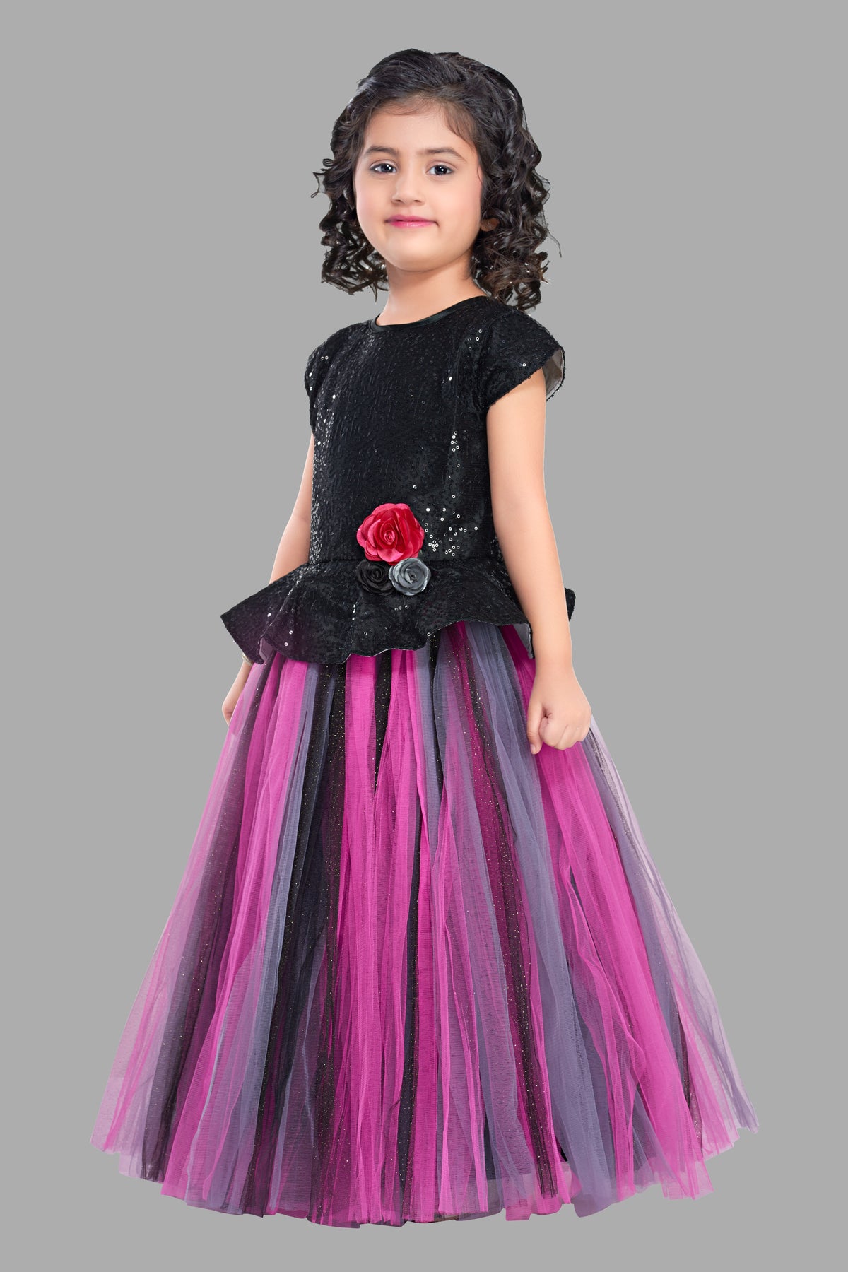 Midnite Black  Sequins Tutu Gown