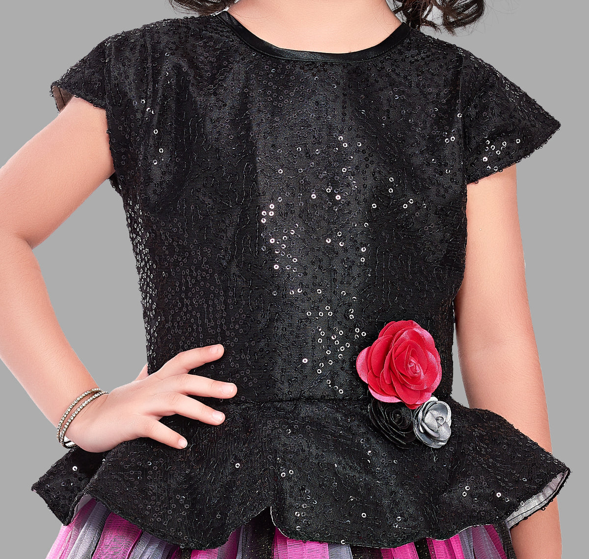 Midnite Black  Sequins Tutu Gown