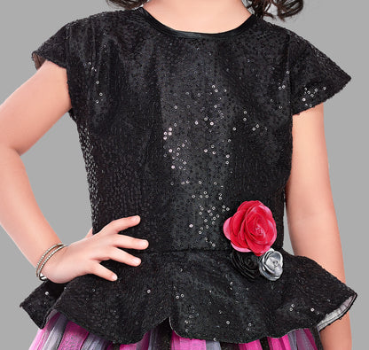 Midnite Black  Sequins Tutu Gown