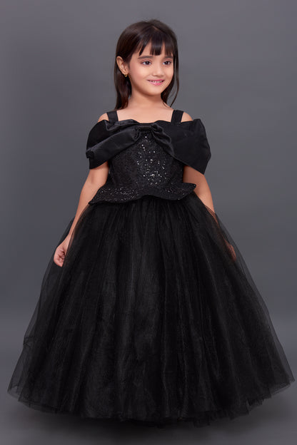 Black   Sequins  Bow Gown