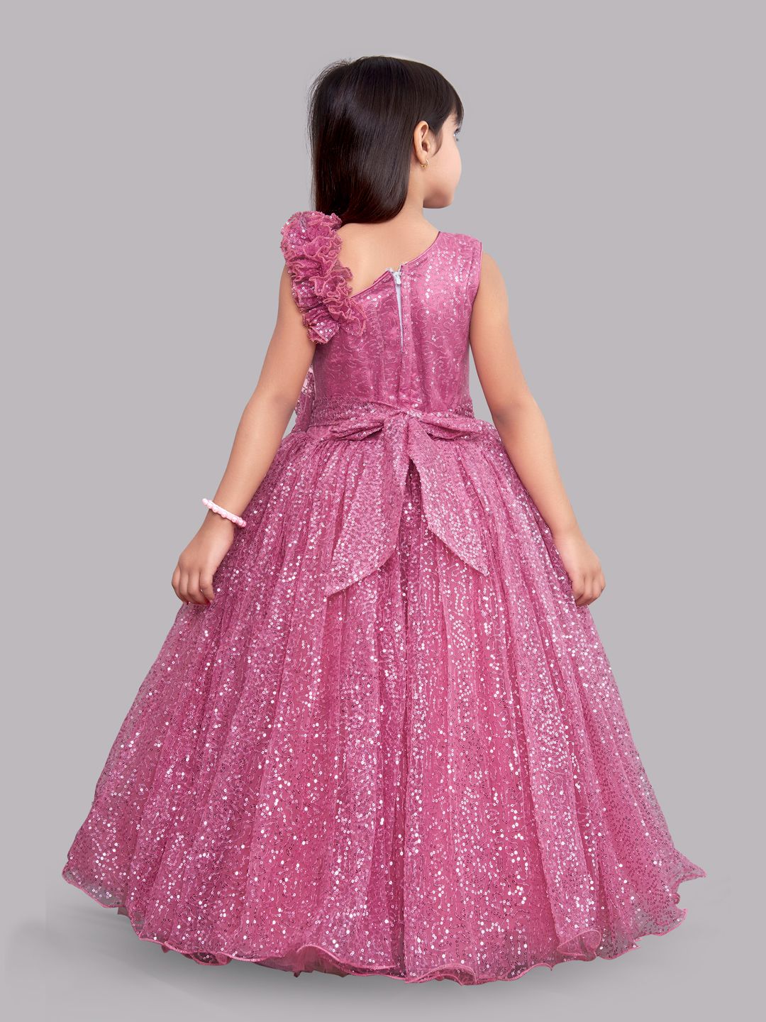 Pink Chick Sequins Gown -Rose Pink