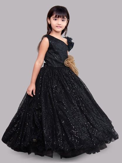 Pink Chick  Sequins Gown -Black