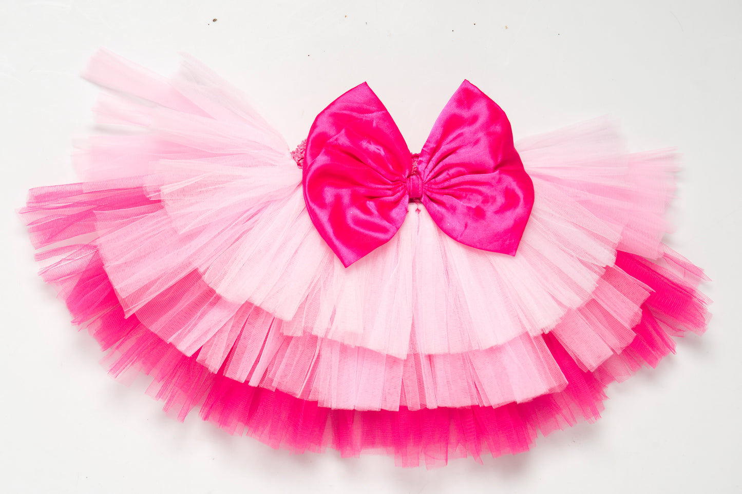Pink Layers Tutu Skirt  with Bow