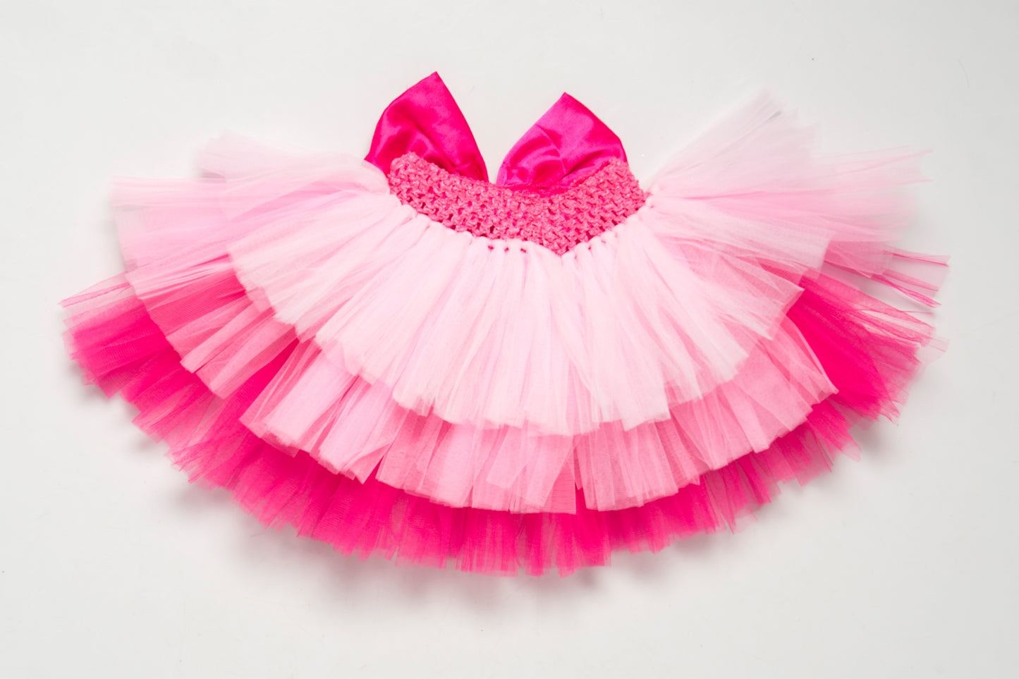 Pink Layers Tutu Skirt  with Bow
