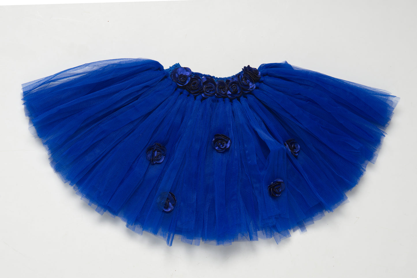 Cobalt Blue  Tutu Skirt with Flowers