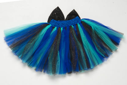 Peacock Tutu Skirt with Sequins Bow