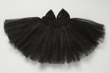 Black Tutu Skirt with Sequins Bow