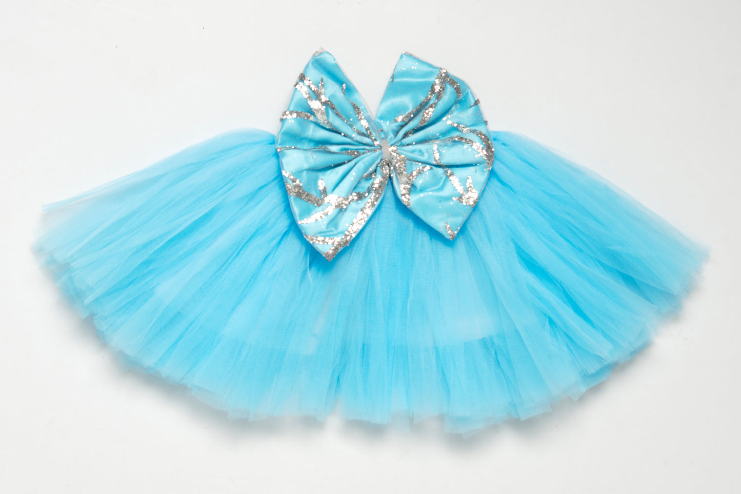 Blue Tutu Skirt with Sequins Bow
