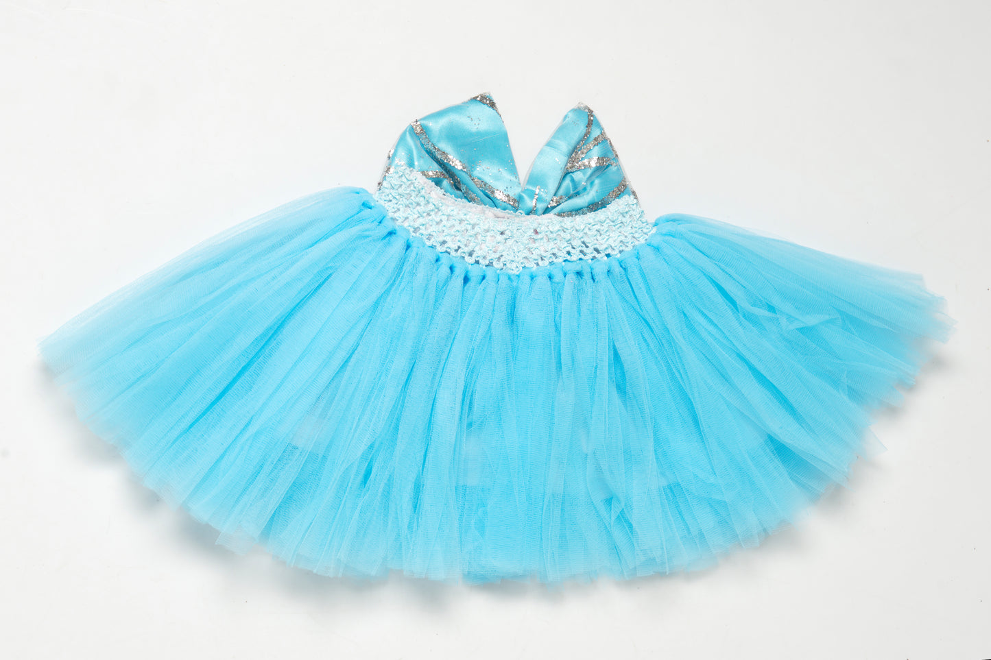 Blue Tutu Skirt with Sequins Bow