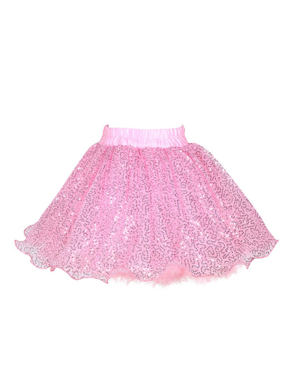 Pink Chick Sequins Skirt -Pink